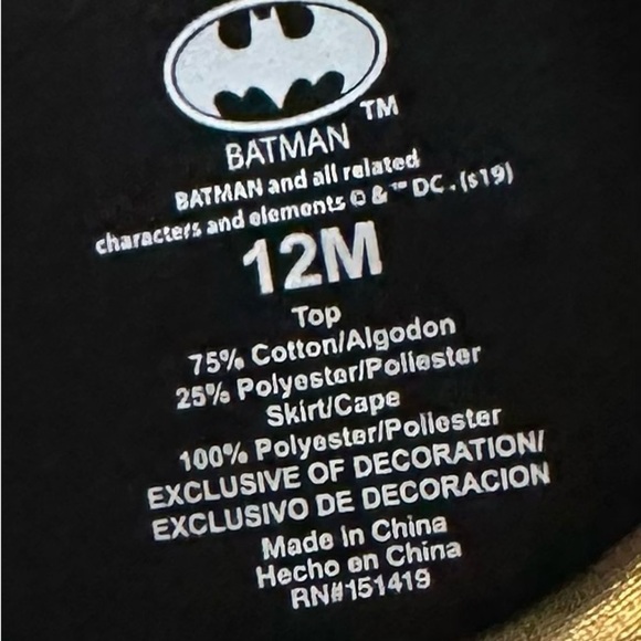 Batman Black and Gold Superhero Dress - Picture 2 of 2